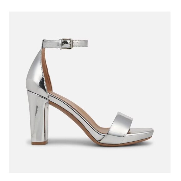 NEW Naturalizer Women's Joy Silver Block Heel Dress Sandal 10M - Picture 2 of 9